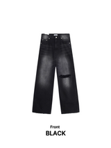 CEストーンダメージワイドデニムパンツ