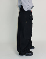 Kuro banding snap pocket wide fit washed pants