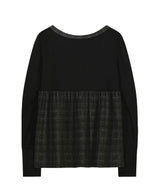 Check Sleep Long Sleeve / Black