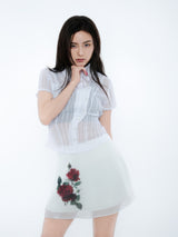 ASYMMETRIC STRIPE SHIRTS [WHITE]