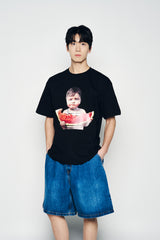 25SS WIDE BASIC DENIM SHORT PANTS BLUE