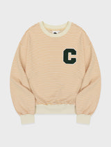 Cパッチストライプスウェット／イエロー [Unisex]