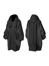 24AW バグオーウェンドフォームタクティカルフーデッドカラープレイドパッチワークスーツコート