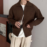 Premium] LMN Fisher Cable Collar Zip-Up Knitwear (3 colors)
