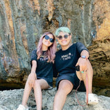PEANUT STAIN - Hang in There Black Oversized Tshirt
