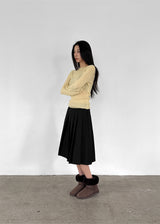 [MADE] Pretzel Pleated Midi Skirt