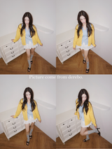 yellow wool lovely long-sleeved cardigan
