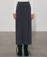 INVERTED BANDING LONG SKIRT_CHARCOAL