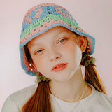 PASTEL CROCHET KNIT HAT (MIX_PINK/BLUE)