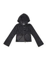 ポケットフリースフーディージャケット [Striped]