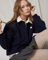 Frill 8 button pk shirt / navy
