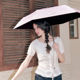 [UV 99.% カット]kenopi Sunshine Farmhouse 3-Folding Parasol - Vintage Pink Stripe