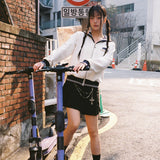 Sailor Collar Zip-Up Jacket - Ivory