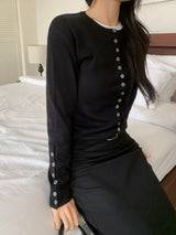 Annie Slim Button Long Sleeve Cardigan