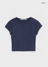 [B-BASIC] クールスタンダードラウンドクロップ半袖Tシャツ (2SIZE)
