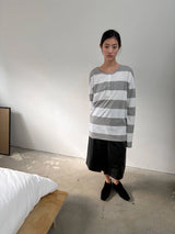 wide stripe henley top