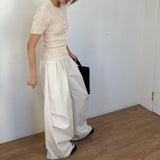 Tucked Wide Pants  -3colors