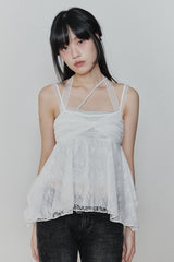 ローズシャーリングトップス white
