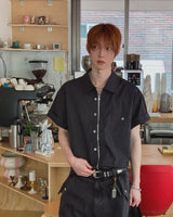 Verno Two-way Zip-up Half Shirt