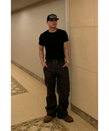 [1+1] Ribbed Muscle Henley Neck