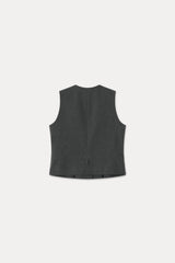COTTON BELTED VEST_CHARCOAL