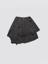 Unbalanced Lace Midi Skirt_Ivory