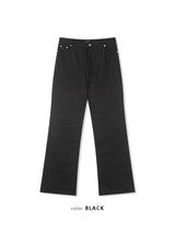 Semi flare cotton pants(Black)
