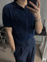 ASCLO Velour Collar Short Sleeve T (2color)