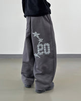 Nover Back Patch Fleece Sweat Pants
