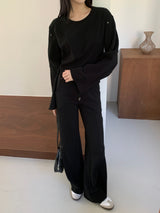 Sweat Cropped Top Black