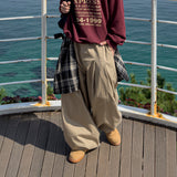 Layered Shirt Wide Cotton Pants