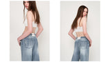 BACK-LINE WASHING DENIM JEANS (BLUE)
