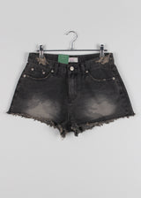 VINTAGE CAMO DENIM SHORTS