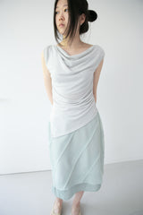 drape off-shoulder sleeveless top(3colors)