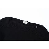CABLE BOAT NECK KNIT-BLACK