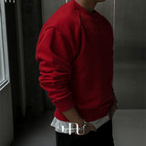 [HFORUS MADE]Layer Shoulder Sweatshirt IN RED