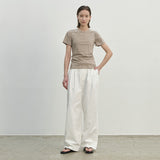 (PT-5551)ESSENTIAL DOUBLE TUCK PANTS S