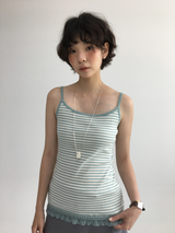ソム ストライプ レース ノースリーブ (4color)