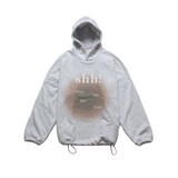 'Shh!' OVER-FIT HOODY_WHITE MELANGE