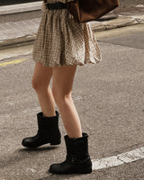 El Checkered Balloon Mini Dress
