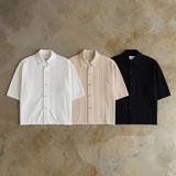 Sheer Openwork Knit Short Sleeve Shirt