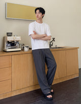 26SS★ メンズクロップドシルケット半袖Tシャツ