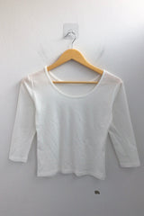 U-Neck Three-Quarter Slim Line Cotton Top