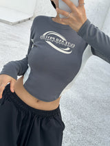 セクシークロップドカラーブロックスポーティーソフトフィットTシャツ - 3 COLOR