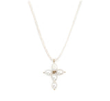 Cross Pearl Necklace (White)