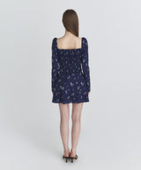 Ribbon square blouse (Navy)