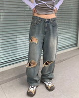 (Unisex) Vintage check denim pants