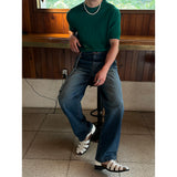 [BASIC ITEM] Cable round neck half knit(4color)