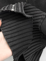 Hard high-neck washed knit zip-up