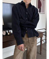 [Unisex] Crop suede shirts(2color)